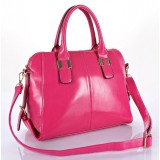 Rose red high-end PU leather women's bag