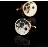 Round gold plated cufflinks French shirt sleeve nail male Cufflink