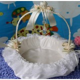 Round lace wedding flower girl baskets