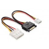 SATA 15pin male to a big 4pin and one small 4pin power cord / for IDE devices