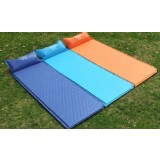 Self-inflating can be spliced camping mat with pillow