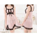 Sexy women's lace summer bare back nightgown