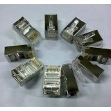 Shielded RJ45 CAT5e UTP network crystal head / nickel plated copper