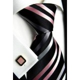 Silk stripe pink Mens Wedding tie business formal tie business tie