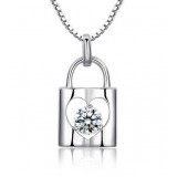 Silver heart lock pendant