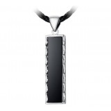 Simply waves Black Onyx Pendant in sterling silver