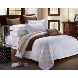 small checks cotton satin 4pcs bedding sheet set for hotel