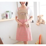 Small plaid sleeveless cotton kitchen aprons