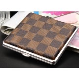 Small plaid steel + leather cigarette case