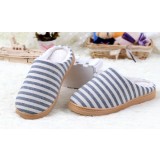 Small striped plush slippers