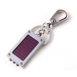 Solar Zinc Alloy LED Flashlight Torch Keychain