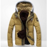 solid color casual Winter Men's hooded duck down jacket
