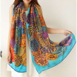 Spring&summer 100% mulberry silk Color peacock female silk scarf