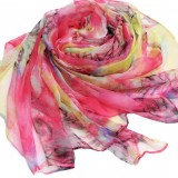 Spring&summer 100% mulberry silk elegant flower female silk scarf