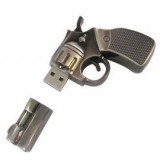 Stainless steel gun-shaped USB flash drive