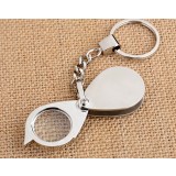 Stainless steel Mini Keychain magnifier