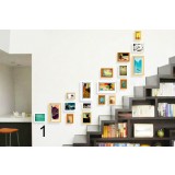 Stairs style wooden photo frames set