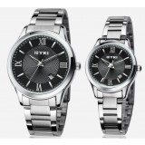 Steel strap round series couple watches