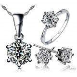 Sterling silver 1 carat shinning stars jewelry sets