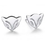 Sterling Silver Cute Fox Earrings