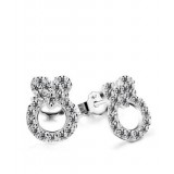 Sterling Silver CZ Fashion Mickey Earrings