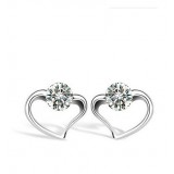 Sterling Silver CZ I love you Earrings