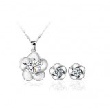 Sterling silver fashion flower jewelry sets