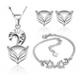 Sterling silver fox jewelry sets