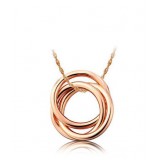 Sterling Silver Gold Plated three rings lady's Necklace