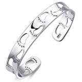 Sterling silver little foot ladies bracelet