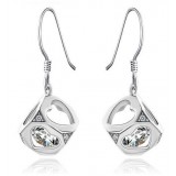 Sterling silver magic cube of love women's earrings