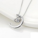 Sterling Silver moon and heart Necklace