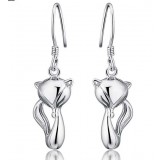 Sterling silver noble fox women's earrings