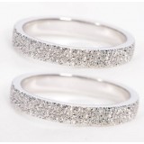 Sterling silver shining crystal couple rings