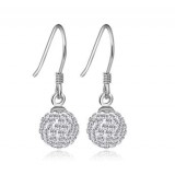 Sterling Silver Shinning Exquisite ball Earrings