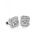 Sterling Silver sweet heart CZ Earrings