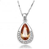 Sterling silver water droplets luxury crystal pendant