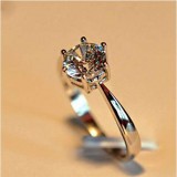Sterling silver zircon cherished women's wedding Ring