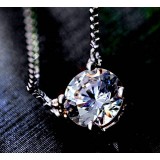 Sterling silver zircon classic pendant