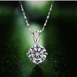 Sterling silver zircon shiny pendant