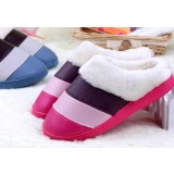 Stripes plush slippers