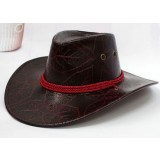 Summer leather cowboy hat