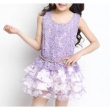 Summer little girl round neck casual princess dress