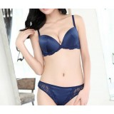 Summer nobility sexy pure color satin bra set