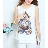 Summer woman Baroque chiffon sleeveless T-shirt