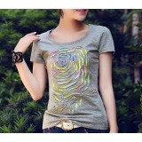 Summer Women's flowers short sleeve T-shirt