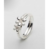 Sweet Time happy flower sterling silver women's ring