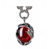 Titanium high-level water drop ruby pendant