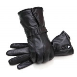 Thick warm winter sheepskin men's leather gloves