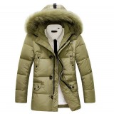 Thicker solid color Men's duck down jacket